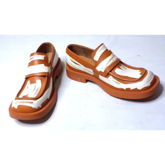 🆕CAMPERLAB 198 Loafer Shoes Brown White Leather 11 - Picture 5 of 12